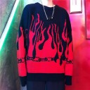 Oversized sweater med flammer til kvinder 8