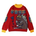 Oversized sweater med print til kvinder G238 1