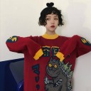 Oversized sweater med print til kvinder G238 3