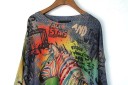Oversized sweater med print til kvinder G339 3