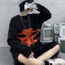 Oversized sweater med skelet til kvinder 3