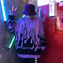 Oversized sweater til kvinder med flammemotiv 3