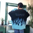 Oversized sweater til kvinder med flammer og sommerfugle 2