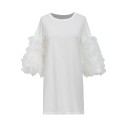 Oversized t-shirt med flæser til kvinder 4