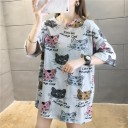 Oversized T-shirt voor dames met patroon 22
