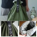Oxford lunchtas 21x15x30 cm Stoffen tas voor voedsel naar school werk of picknick met trekkoord en stevig handvat 2