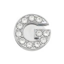 Ozdoba em strass para crocs letra G 2,5–3 cm decoração em PVC prateada para personalização de calçado e criação de iniciais 1
