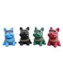 Ozdoba para carro bulldog com óculos de sol Figurinha estilosa para o tablier Decoração automóvel Acessório de interior Várias cores disponíveis 2