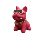 Ozdoba para carro bulldog com óculos de sol Figurinha estilosa para o tablier Decoração automóvel Acessório de interior Várias cores disponíveis 3