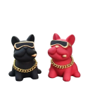 Ozdoba para carro bulldog com óculos de sol Figurinha estilosa para o tablier Decoração automóvel Acessório de interior Várias cores disponíveis 5