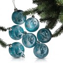 Ozdobe de Crăciun pentru brad Bile rotunde Set 6 buc Diametru 6 cm Decorate cu model de Crăciun Cu sfoară Decorațiuni de Crăciun 3