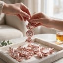 Ozdobe de Crăciun pentru brad Bonbóny Set 6 buc 9,5 x 4 cm Lucioase cu spirală sclipitoare Cu sfoară Decorațiuni de Crăciun 13