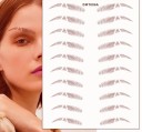 Ozdobné voděodolné tetování na obočí 10 párů s dekorativními průřezy v odstínech hnědé pro ženy i muže s různými tvary na výběr 6