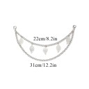 Ozdobny łańcuszek do torebki z podwójnym zawieszką z liśćmi 22 x 31 cm Stop metali Srebrny dekoracyjny łańcuszek do torebki zapasowy krótki uchwyt 3