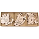 Ozdodas de Natal em Madeira 12 pcs C591 17