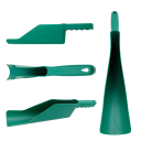 Pá de plástico verde para limpeza de calhas 43 x 9,5 x 8 cm Ferramenta resistente para manutenção de calhas Limpeza fácil de telhados e bordas 2