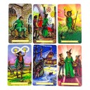 Pachet de tarot ilustrat 10,5 x 6,2 cm cărți tarot colorate cu personaje, simboluri și scene pentru citire 2