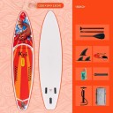 Paddleboard Feath-R-Lite Koi nafukovací SUP prkno 335 i 350 cm Nosnost až 180 kg Sada s pádlem 3 ploutvemi pumpou a batohem Na jezera a řeky 4