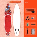 Paddleboard Feath-R-Lite Koi nafukovací SUP prkno 335 i 350 cm Nosnost až 180 kg Sada s pádlem 3 ploutvemi pumpou a batohem Na jezera a řeky 5