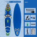 Paddleboard Feath-R-Lite Monkey nafukovací SUP prkno 350 x 84 x 15 cm Nosnost 180 kg Modrý Sada s pádlem 3 ploutvemi pumpou a batohem 2