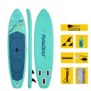 Paddleboard Funwater nafukovací SUP prkno 335 x 84 x 15 cm Nosnost 165 kg Sada s pádlem 3 ploutvemi pumpou a batohem Na jezera moře a řeky 2