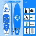 Paddleboard Funwater SUPFW49A Oppustelig 350x84x15 cm Maksimal belastning 180 kg PVC med Paddel Sæde Pumpe og Rygsæk Blå Farve med Delfin 2