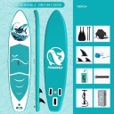 Paddleboard Funwater SUPFW49C Gonfiabile 350x84x15 cm Capacità 180 kg PVC con Pagaia Sella Pompa e Zaino Turchese con Orca 2