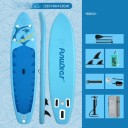 Paddleboard Funwater SUPFW58B Gonfiabile 335x84x15 cm Portata 165 kg PVC con Pagaia Pompa Zaino Finte Cinghia Blu con Squalo 2