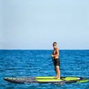 Paddleboard Inflável Conjunto Turístico 12'6" 380 x 76 x 15 cm PVC Triplo EVA Almofada Capacidade 140 kg com Bomba Pala e Barbatana Verde 3