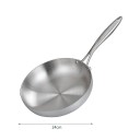 Padella in acciaio inox 24 cm Superficie antiaderente Senza rivestimento chimico Per friggere bistecche Adatta per induzione e gas Padella da cucina di alta qualità 3