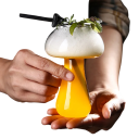 Pahar cu pai în formă de ciupercă 250 ml 4 x 4,5 x 12,5 cm Pahar drăguț din sticlă transparentă Vază decorativă 4