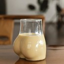 Pahar pentru băuturi în formă de fund 450 ml sticlă pahar transparent pentru cafea, lapte sau apă pentru uz casnic 5