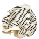 Παιδική ριγέ μπλούζα με ψηλό γιακά και μισό φερμουάρ Βαμβάκι και πολυεστέρας Αθλητική μπλούζα για αγόρια και κορίτσια Χαλαρή γραμμή 5