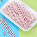 Pailles en papier avec fleurs 25 pcs 9