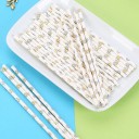 Pailles en papier avec fleurs 25 pcs 10