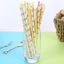 Pailles en papier avec fleurs 25 pcs 2