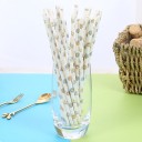 Pailles en papier avec fleurs 25 pcs 6