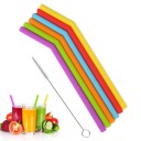 Pailles en silicone avec brosse 6 pcs 1