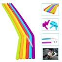 Pailles en silicone avec brosse 6 pcs 2