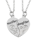 Pair of Silver-Plated Necklaces 50 cm with 3 cm Pendants for Mother and Daughter Heart-Shaped Necklace Symbol of Love and Connection 1