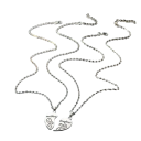 Pair of Silver-Plated Necklaces 50 cm with 3 cm Pendants for Mother and Daughter Heart-Shaped Necklace Symbol of Love and Connection 2