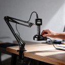 Pájecí mikroskop 4K 48 MP s čiernou kamerou IMX678 HDMI a USB-C objektívom 150x LED svetlom a kĺbovým ramenom na opravy telefónov 4