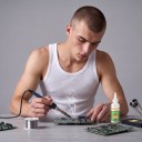Pájecí tavidlo HXP-105 30 ml Nevyplachovací Lahvička 10,3 x 3 cm Kuželová špička Průhledná Na nerez měď i niklové pásky baterií 4