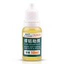 Pájecí tavidlo na hliník 10 ml Bez nutnosti oplachu Lahvička 6 x 2,1 cm Na nerez měď nikl i pozinkovaný plech Žluté Na baterie 1
