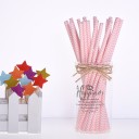 Pajitas de papel con estampado 25 uds. 4