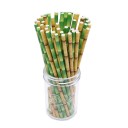 Pajitas de papel con motivo de bambú 25 uds. 5