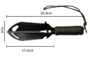 Pala portatile multifunzionale 26,5 cm con righello 6in1, sega, coltello, corda in nylon per giardino e uso all'aperto 3