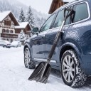 Pala telescópica para nieve de 71 a 86 cm Plegable en 3 partes Varilla de aluminio Agarre de espuma Mango en D Ancho 21,5 cm Para el coche 2