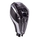 Palanca de cambios de cristal BMW CIC-2-1234F, juego de 3 piezas con controlador iDrive y marcaje M RND, ABS y cristal, negro transparente, serie 1–4 4