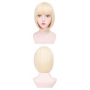 Pălăria bob sintetică scurtă de culoare violet deschis 30 cm, perucă cosplay din fibră rezistentă la temperaturi ridicate pentru femei, purtare zilnică, costum pentru petrecerea de Halloween 8
